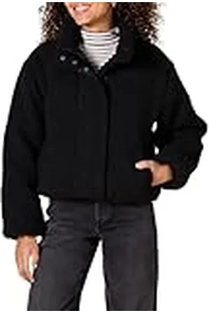 Amazon Chaqueta Acolchada y Recortada con Cremallera Completa (Acolchado Mate o Forro Polar) Mujer, , S
