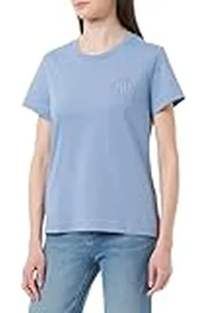 GANT Reg Tonal Shield SS Camiseta, Agua Azul, XS para Mujer