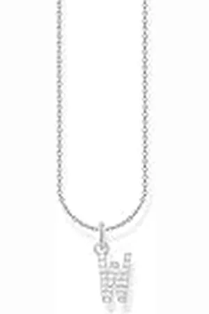 Thomas Sabo Collar con letra W de plata de ley 925 con circonitas KE2262-051-14