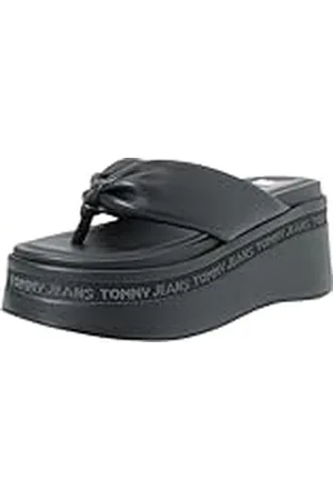 Tommy Hilfiger TJW Wedge Sandal EN0EN02457, Sandalia de Cuña Mujer, (Black), 39 EU