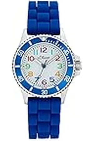 QS by s.Oliver Reloj de Pulsera Niños Reloj de Cuarzo Analógico, con Correa de Silicona, Azul, 3 bar Resistente al Agua, Viene en Caja de regalo