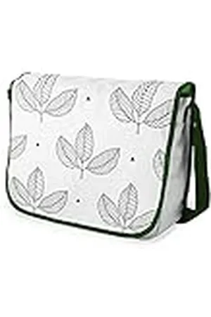 Bonamaison Bolso escolar de mensajero impreso digitalmente con correa caqui para estudiantes, bolsa cruzada, bolsa de mensajero, bolsa de hombro para la escuela, vuelta a la escuela, tamaño: 29 x 36