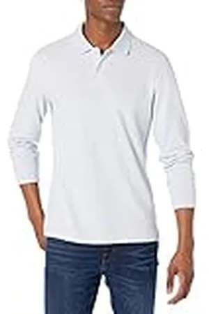 Amazon Polo de Piqué de Manga Larga Entallado Hombre, , XXL