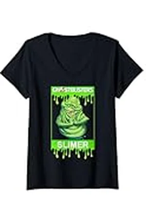 Ghostbusters Mujer Póster de retrato de los Cazafantasmas Slimer Camiseta Cuello V