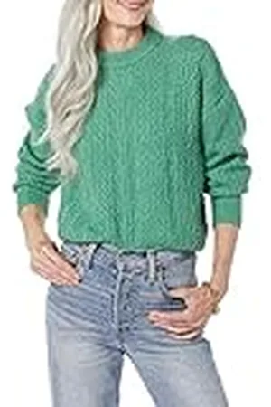 Amazon Jersey Moderno de Cuello Redondo y Punto Trenzado Suave Al Tacto (Disponible en Tallas Grandes) Mujer, , XS