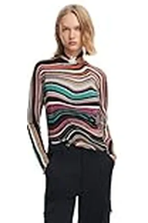 Desigual Jersey de Punto Plano para Mujer Sudadera, Material de Acabados, XL