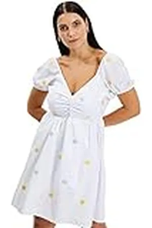 Trendyol Vestido Bordado de Volumen Informal, 34 para Mujer