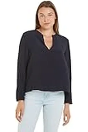Tommy Hilfiger Blusa para Mujer Crepe Blouse con Cuello de Pico, , 44