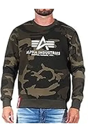 Alpha Industries Basic Sweater Sudaderas & jerséis, Olive Camo, XS para Hombre