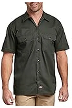 Dickies Work Shirt Short Sleeved Camiseta de Trabajo, Verde Oliva (Green), 3XL para Hombre