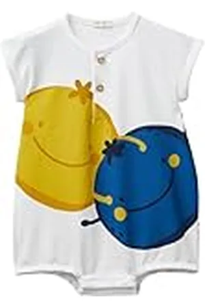 Benetton Pelele 3mi5at00u Mono, Color Blanco, 56 cm para Bebés