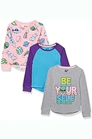 Amazon Camisetas Térmicas de Manga Larga (Previamente Spotted Zebra) Niña, Pack de 3, , 9 años