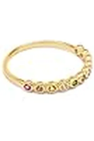 SINGULARU Anillo Orbit. Latón con Acabado en Baño de 18Kt. Joyas para Mujer. Talla 10