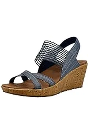 Skechers Beverlee-Té Alto, Sandalias con cuña Mujer, Navy, 38.5 EU