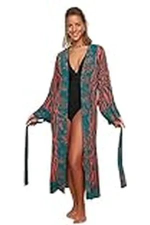 Trendyol Women Beachwear Relaxed Neck Woven Kaftans Kimonos y Caftanes Tejidos básicos relajados con Cuello en V para Mujer, , M