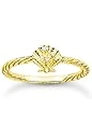 Thomas Sabo Anillo cuerda con concha plata bañada en oro TR2400-414-14-60