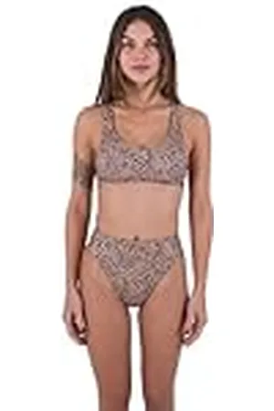 Hurley Parte Superior del Bikini Mujer - MAX Leopard Cross Back