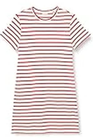GANT Camiseta de Rayas SS Vestido, Rojo Brillante, M para Mujer