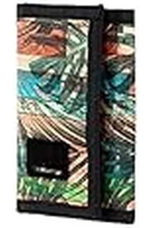TOTTO Cartera Juvenil, Modelo Tojal, con Sistema de Bloqueo RFID, con Monedero y 4 Tarjeteros, Tamaño Compacto de 9 x 2.2 cm, Cierre de Solapa, Versátil y Resistente, Estampado Marrón Palmeras