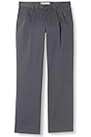 Amazon Pantalón chino plisado, resistente a las arrugas y de corte clásico (disponible en tallas grandes y largos especiales) Hombre, , 42W / 32L