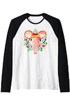 Clangers Tiny Clanger, bonito estampado de cuadros vichy retro Camiseta Manga Raglan