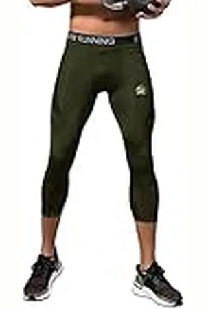 MEETWEE Leggings Hombre, 3/4 Mallas Running Pantalón de Compresión Pantalones Deporte para Fitness Yoga