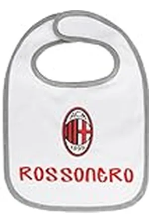AC Milan Babero Escrita Rojo Negro, Color Blanco, Talla única para Bebés