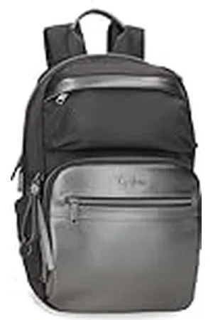 Pepe Jeans Ruby Mochila para Portátil Portátil 13,3 Pulgadas Gris 25x37x10 cms Poliéster y PU 9,25L by Joumma Bags