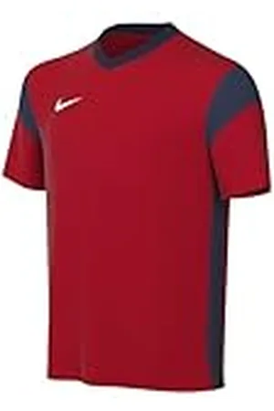 Nike Unisex Niños Camiseta de Fútbol de Manga Corta Y Nk Df Prk Drb III Jsy Ss, University Red, Midnight Navy y White, CW3833-658, XS