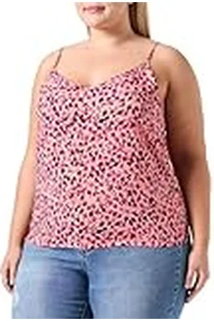ONLY Onlnova Life Vis Paris Singlet AOP Top de Tirantes, Rosa, 40 Mujeres