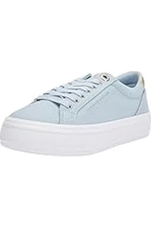 Tommy Hilfiger Sneaker con Suela Vulcanizada para Mujer Calzado, Azul (Breezy Blue), 37
