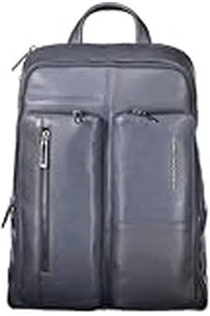 Piquadro Ronnie - Mochila mediana de piel para PC de 14 pulgadas con dos compartimentos y blindaje RFID, , M, Negocios