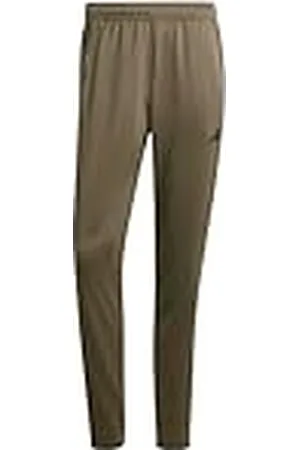 adidas Hombre Train Essentials 3-Stripes Training Pants, Olive Strata/Black, S