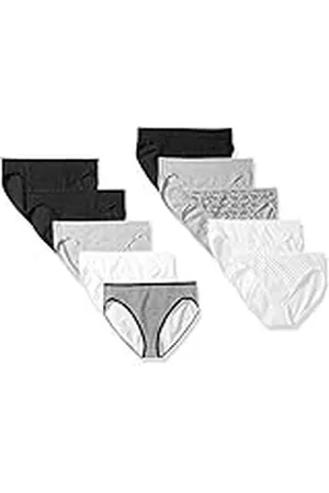 Amazon Ropa Interior de algodón con Pernera Alta (Disponible en Tallas Grandes) Mujer, Pack de 10, , 46