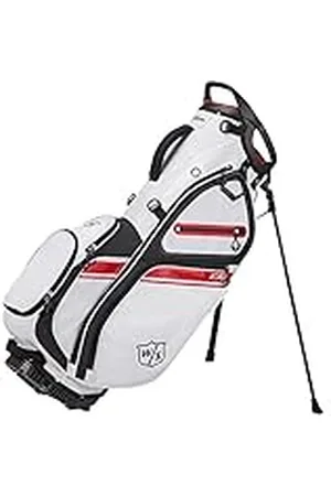 Wilson Staff Bolsa de Golf, Exo II Carry Bag, Bolsa de Transporte, Blanco/Negro/Rojo, Soporte Integrado,2,3 kg, WGB6600WH