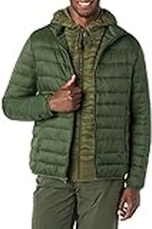 Amazon Chaqueta Acolchada Ligera, Resistente a la Lluvia y Plegable (Disponible en Tallas Grandes y Largos Especiales) Hombre, , M