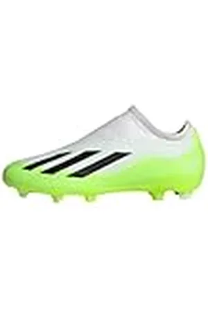 adidas X Crazyfast.3 Laceless Firm Ground Boots, Botas de fútbol, Cloud White/Core Black/Lucid Lemon, 28 EU