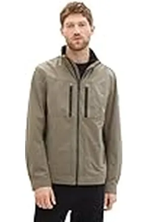 TOM TAILOR 1038911 Chaqueta, 32097-Smokey Olive Green, L para Hombre