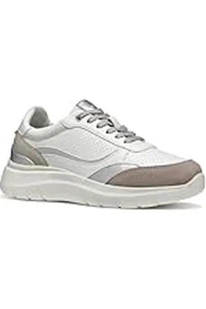 Geox D PLUMMERY B, Zapatillas Mujer, White/Rock, 39 EU