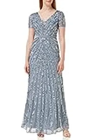 Maya Deluxe Pailletten Maxi Abendkleid Elegant für Hochzeit V-Ausschnitt A-linien-schnitt Brautjungfernkleid Vestido de la Dama de Honor, , 54 De Las Mujeres
