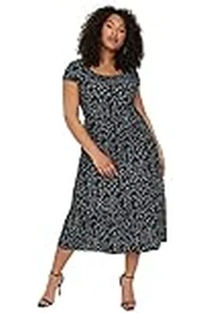 Trendyol Midi Off-Shoulder Slim Fit Knit Plus Size Dress Vestido de Punto para Mujer, Hombros Descubiertos, Ajuste Regular, Talla Grande, , XL