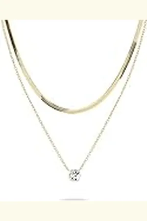 Tamaris Conjunto de collares TS-0036-NN IP Gold, 50, Acero inoxidable, Piedra de cristal.