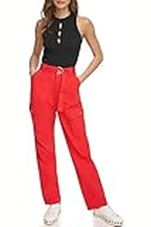 DKNY Pantalones Cargo con cinturón, , 38 para Mujer