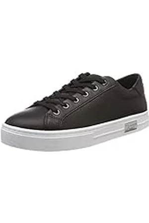 Armani Exchange Cow Leather Lace Up Sneaker, Zapatillas para Mujer, Multicolor (Black+White), 41 EU