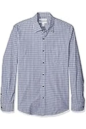 Amazon Camisa de Popelín de Manga Larga y Ajuste Entallado Hombre, , M