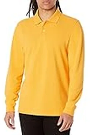 Amazon Polo de Piqué de Manga Larga Entallado Hombre, , S