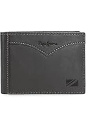 Pepe Jeans Jacket Cartera Horizontal con Monedero Gris 11,5x8x1 cms Piel by Joumma Bags