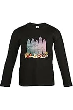Supportershop T-Shirt Enfant Noir Manches Longues Surf Camiseta Infantil de Manga Larga, Color , Unisex niños, 6 años
