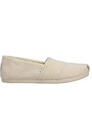TOMS Zapatillas planas con purpurina y estampado de alpargata para mujer, naturales, 37,5 unidades de la UE