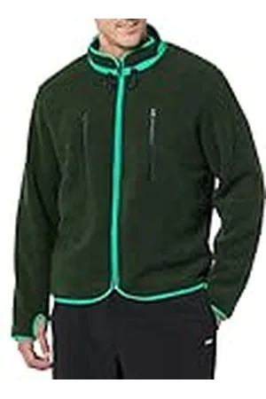 Amazon Chaqueta con Cremallera Completa y Cuello Simulado De Forro Polar Tipo Teddy con Bolsillos En El Pecho Hombre, , XS